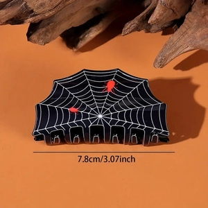 Pince à cheveux toile d'araignée avec mesure de 7,8cm pour accessoire d'Halloween