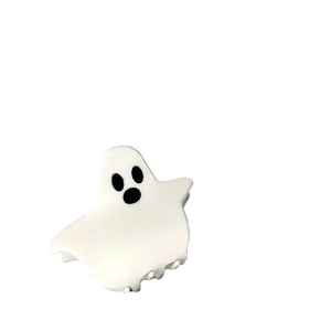 Pince à cheveux fantôme blanc avec visage de dessin animé pour coiffures d'Halloween