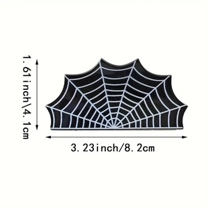 Pince à cheveux Halloween en acrylique noir avec motif de toile d'araignée pour fête