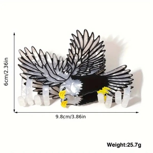 Pince à cheveux aigle en acétate noir et blanc avec indications de dimensions précises
