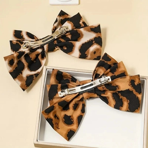 Ensemble de barrettes à cheveux léopard élégantes avec pinces à ressort faites main