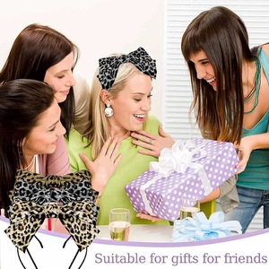 Detail of leopard print bow headbands for women in gift giving party scenario