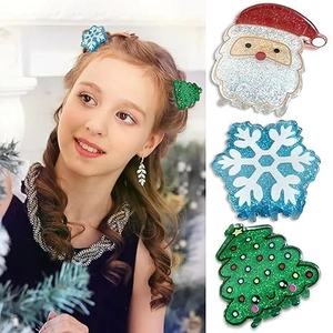 Christmas Hair Claw Clips Santa Claus Snowflake Christmas Tree Hair Clamps For Women Girls Holiday Hair Accessories