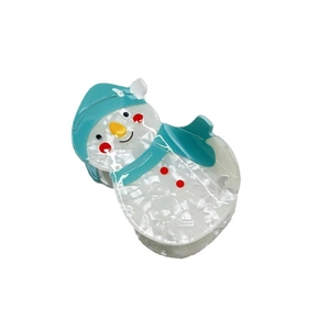 Pince à cheveux bonhomme de neige en acétate blanc pour coiffures de Noël