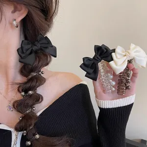 Élastique À Cheveux Spirale Nœud En Satin Avec Künstliche Perles Élégant Attache Queue De Cheval Pour Femmes Filles