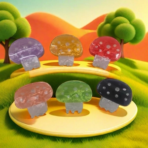 Süße Pilz Haarkrallen Clips Cartoon Pünktchen PVC Acetat Harz Hai Haarklammern Süße Haarschmuck Damen Mädchen Täglicher Gebrauch