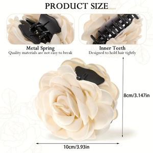 Hawaiianische cremefarbene Rosen-Haarklammer 10cm elegantes Haar-Accessoire