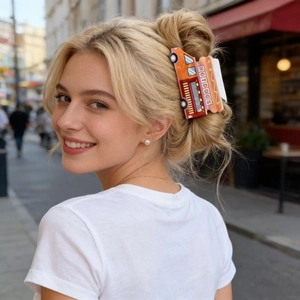 Pince à cheveux créative en PVC hot dog food truck pour femmes accessoire de coiffure
