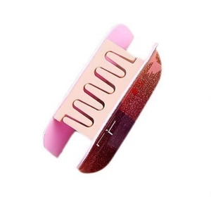 Pink and purple glitter pill-shaped capsule hair claw clip with a secure multi-tooth design
