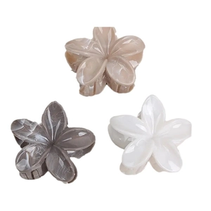 Lot de 3 pinces à cheveux fleurs de 8cm avec texture marbrée et dégradé élégant