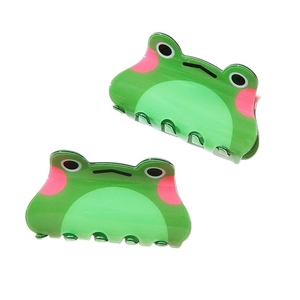 Pince à Cheveux Grenouille Dessin Animé Mignonne en Acrylique PVC Pince Crabe Animale pour Femmes Filles Accessoires de Cheveux