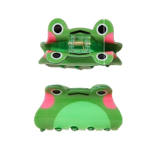 Ensemble de pinces à cheveux grenouille verte en acrylique pour fête et usage quotidien