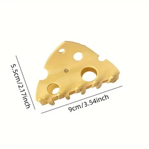 Pince à cheveux mignonne en acrylique jaune forme fromage, accessoire mat de 9cm pour femme