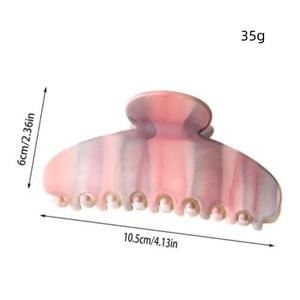 Pink and grey gradient marble frosted shark hair clip for women stylish matte finish