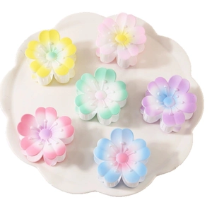 Set di 6 mollette per capelli a forma di fiore con sfumature pastello e finitura opaca