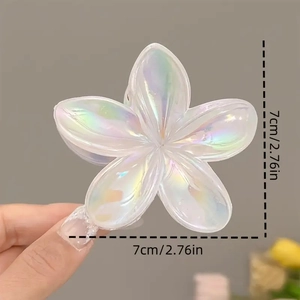 Pince à cheveux fleur irisée avec finition nacrée au design élégant à cinq pétales