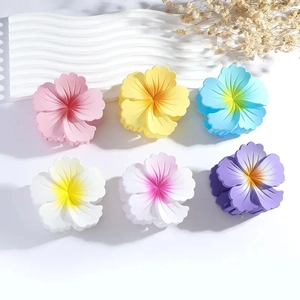 Elegant Matte Flower Hair Claw Clip Sweet Hawaiian Plumeria Style Resin Shark Clip For Women Girls Daily Vacation Hair Accessories