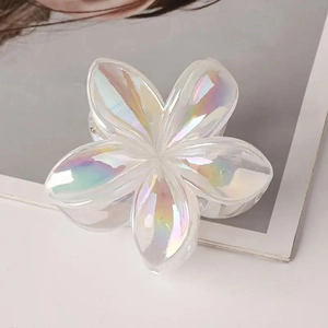 Pince à Cheveux Fleur de Sirène Irisée en Plastique Bauhinia Pince Crabe Douce pour Mariage Fête Vacances Femme Accessoires Cheveux