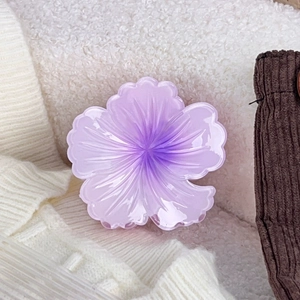 8cm Summer plumeria flower hair claw clip in purple gradient for beach vacation styling