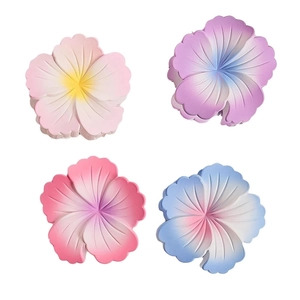 Lot de 4 pinces à cheveux fleur d'hibiscus mate dégradée pour les vacances à la plage