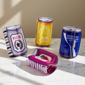 Creative PVC drink bottle shark hair claws featuring beer and soda patterns in four colors