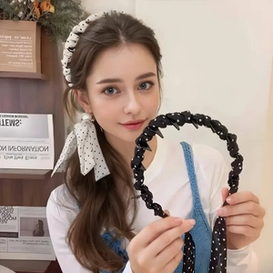 Lot de serre-têtes à pois avec peigne à dents et nœud en ruban pour coiffure chic