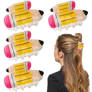 Simpatico Fermaglio per Capelli a Forma di Matita Creativo in PVC Accessori per Capelli per Donne Ragazze Pinza per Capelli per Scuola Quotidiano
