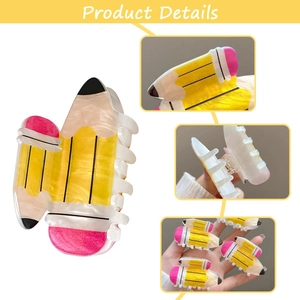 Set di mollette per capelli creative a forma di matita in acetato lucido per acconciature