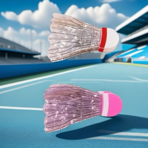 Pinces à cheveux en forme de volant de badminton rouges et roses avec texture marbrée