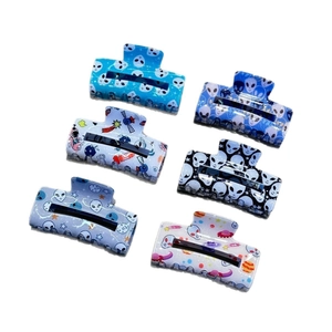 Women Fashion Alien Space Theme Hair Claw Clips Glitter Halloween Party Shark Clips PVC Ponytail Holder Hair Accessories