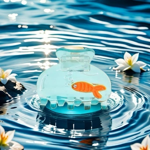 Pince à Cheveux Créative Aquarium Poisson Rouge Pour Femme Fille Acrylique Bleu Clair Accessoires de Cheveux Animaux