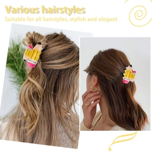 Dettaglio delle pinze per capelli a forma di matita per acconciature creative e vari stili