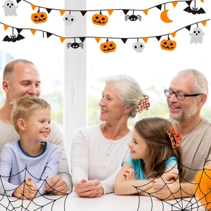 Pinze per capelli a tema Halloween con stampe di zucche e glitter in un set festivo