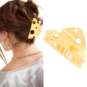 Pince à Cheveux en Forme de Fromage Triangle Clip de Requin en Acrylique Accessoires de Coiffure à la Mode pour Femmes