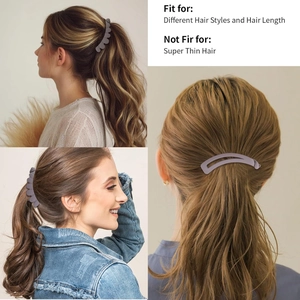 Barrette banane violet mat élégante pour queue-de-cheval haute et coiffures variées