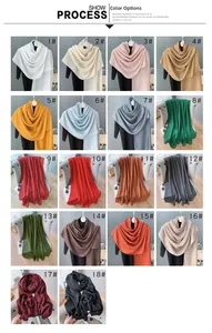 Collection of 18 lightweight linen-cotton scarves in various colors for color selection