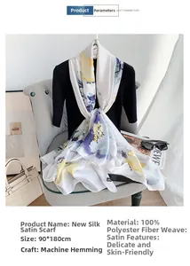 Dettaglio di sciarpa in seta con stampa a inchiostro 180x90cm su manichino in stile francese