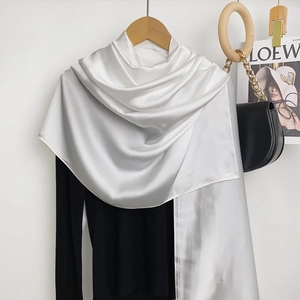 Pañuelo de Satén de Color Sólido para Mujer Estilo Seda Chal Grande de Protección Solar Elegante Envoltura Sedosa Larga para Viajes Accesorio de Playa de Verano