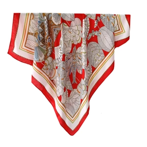 Ethnic red bird print shawl for women featuring vibrant nature motifs and floral patterns