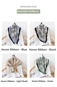 Collage de foulards en soie bleu marine à motifs géométriques en quatre couleurs