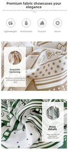 Gros plan d'un foulard en soie à motifs géométriques avec ourlet roulé à la machine