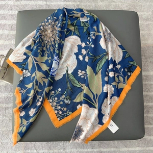 Großes Quadrattuch Blumendruck Gefranstes Schultertuch Für Damen Elegant Warm Polyester Modeschal Wrap Alltag Accessoire