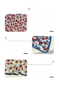 Detail of tulip printed square scarf featuring high-quality hand-rolled stitched edges