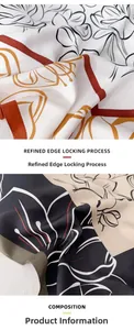 Detailed macro view showing refined edge stitching and floral print silk scarf texture