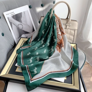 Elegantes Quadratisches Halstuch Mit Zebra Pferdeprint Für Damen Satin Polyester Professionelles Büro Halstuch Mode Haarband Taschenzubehör