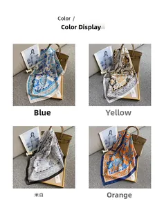 Detailed grid of vintage floral print square silk scarves displayed on premium handbags