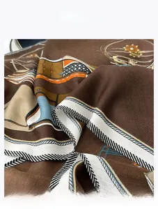 Detailed macro shot of vintage pattern scarf featuring herringbone faux velvet fabric texture