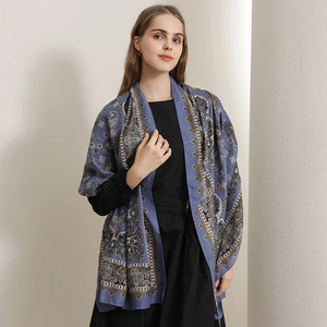 Vintage Paisley Floral Printed Shawl For Women Bohemian Large Polyester Scarf Fashion Elegant Soft Long Lightweight Wrap Shawl