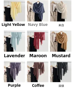 Detailed palette of 9 colors for cotton linen scarves with fine woven texture and drape