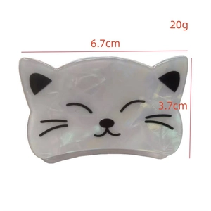 Pinza para el pelo de gato de mármol blanco para coleta de 6,7 cm x 3,7 cm accesorio